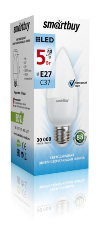 Изображение: светодиодная (led) лампа smartbuy-c37-05w/4000/e27 (sbl-c37-05-40k-e27) в Минске