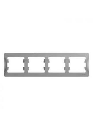 Рамка Glossa GSL000304 4-пост. гориз., алюм. т.м.Schneider Electric в Минске - изображение Изображение: рамка glossa gsl000304 4-пост. гориз., алюм. т.м.schneider electric в Минске