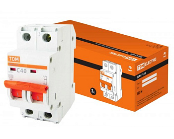 Выключатель авт. ВА47-29 2Р, 40А; 4,5кА т.м. TDM в Минске - картинка Картинка: выключатель авт. ва47-29 2р, 40а; 4,5ка т.м. tdm в Минске