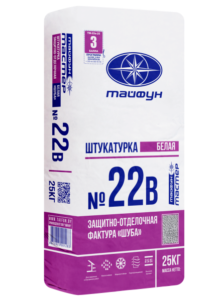 Тайфун-Мастер № 22в штукатурка цементная финишная с фактурой Шуба (25кг) в #REGION_NAME_DECLINE_PP# - изображение Изображение: тайфун-мастер № 22в штукатурка цементная финишная с фактурой шуба (25кг) в #REGION_NAME_DECLINE_PP#