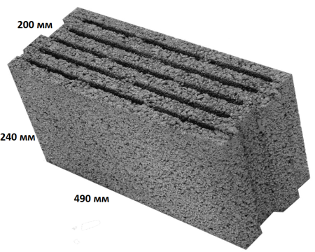 Изображение: блоки керамзитобетонные (490х200х240) строительные термокомфорт щелевые (на под.60шт) в Минске