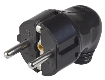 Картинка: вилка угловая с/з с выкл. черная в Минске