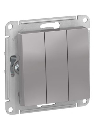 Выключатель  AtlasDesign 3-кл. (алюминий) т.м.Schneider Electric в Минске - изображение Изображение: выключатель  atlasdesign 3-кл. (алюминий) т.м.schneider electric в Минске