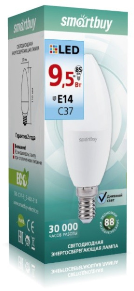 Изображение: лампа светодиодная (led) smartbuy-c37-9,5w/4000/е14 в #REGION_NAME_DECLINE_PP#