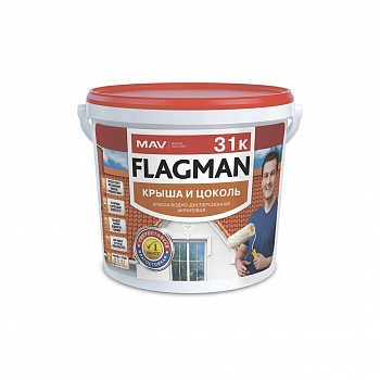 Картинка: краска flagman 31к крыша и цоколь (вд-ак-1031к) шоколадно-коричневая (ral 8017) матовая 3л (4,0 кг)  в Минске