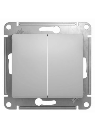Переключатель Glossa GSL000365 2-кл., алюм, т.м.Schneider Electric в Минске - изображение Изображение: переключатель glossa gsl000365 2-кл., алюм, т.м.schneider electric в Минске