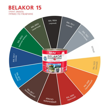Изображение: грунт-эмаль belakor 15 прямо по ржавчине 3 в 1 быстросохнущая белый матовый 1,0л  в Минске