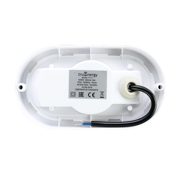 Светильник светодиодный пылевлагозащищенный 12W, 6000 К, овал, серия Button, уп.пленка,Truenergy в #REGION_NAME_DECLINE_PP# - изображение Изображение: светильник светодиодный пылевлагозащищенный 12w, 6000 к, овал, серия button, уп.пленка,truenergy в #REGION_NAME_DECLINE_PP#