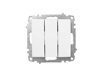 Выключатель Zena Vega 3-кл, белоснежный т.м.EL-BI в Минске - картинка Картинка: выключатель zena vega 3-кл, белоснежный т.м.el-bi в Минске