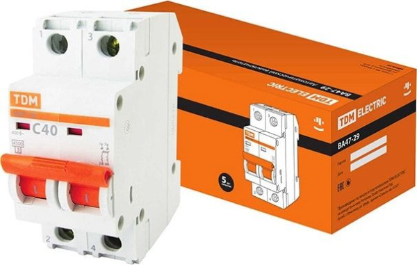 Выключатель авт. ВА 47-29  2Р 40А   в #REGION_NAME_DECLINE_PP# - изображение Изображение: выключатель авт. ва 47-29  2р 40а   в #REGION_NAME_DECLINE_PP#