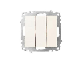 Выключатель Zena Vega 3-кл, кремовый т.м.EL-BI в Минске - картинка Картинка: выключатель zena vega 3-кл, кремовый т.м.el-bi в Минске