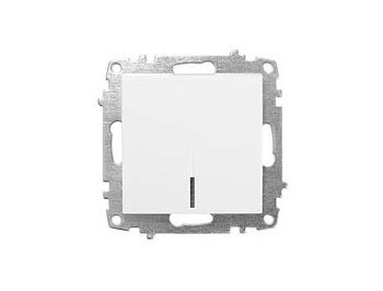 Выключатель Zena Vega 1 кл.с подсветкой, белоснежный т.м.EL-BI в Минске - картинка Картинка: выключатель zena vega 1 кл.с подсветкой, белоснежный т.м.el-bi в Минске