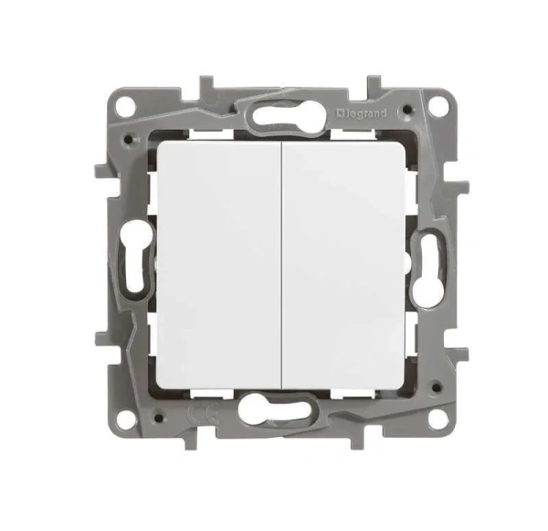 Выключатель 2-кл. с подсв.  (белый) Etika т.м.Legrant в #REGION_NAME_DECLINE_PP# - изображение Изображение: выключатель 2-кл. с подсв.  (белый) etika т.м.legrant в #REGION_NAME_DECLINE_PP#