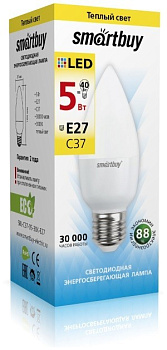Картинка: лампа светодиодная (led) smartbuy-c37-05w/3000/e27  в Минске