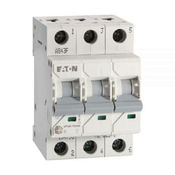 Картинка: выключатель авт.  hl-c10/3, 3p, 10a, хар-ка c, 4.5ka, 3m,   тм.eaton в Минске